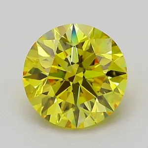 1.07 Carat Round Fancy Vivid Yellow VVS1 Lab Diamond