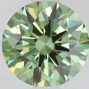 1.08 Carat Round Fancy Vivid Green VVS2 Lab Diamond
