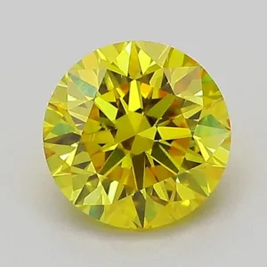 1.08 Carat Round Fancy Vivid Yellow VVS2 Lab Diamond