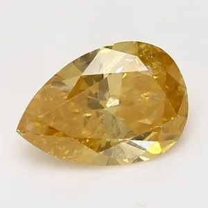 1.33 Carat Pear Fancy Intense Orange Yellow I1 Natural Diamond