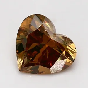 1.51 Carat Heart Fancy Deep Orange VS1 Natural Diamond