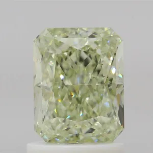 1.52 Carat Radiant Fancy Light Yellow Green SI1 Natural Diamond