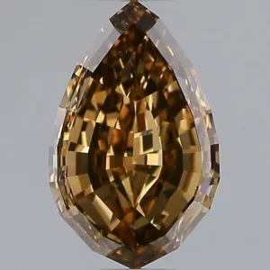1.58 Carat Pear Fancy Dark Brown VS2 Natural Diamond