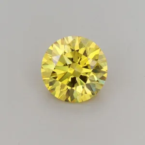 1.7 Carat Round Fancy Vivid Yellow VS1 Lab Diamond