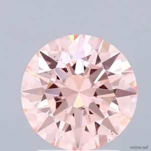 2 Carat Round Fancy Pink VS2 Lab Diamond