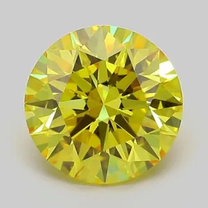 2 Carat Round Fancy Vivid Yellow VVS2 Lab Diamond