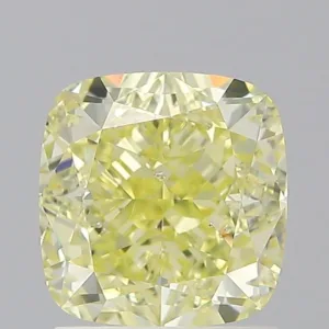 2.01 Carat Cushion Modified Fancy Intense Yellow SI2 Natural Diamond
