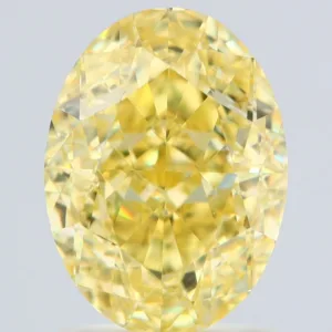 2.01 Carat Oval Fancy Intense Yellow VS1 Natural Diamond