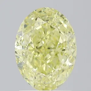 2.02 Carat Oval Fancy Yellow VS2 Natural Diamond