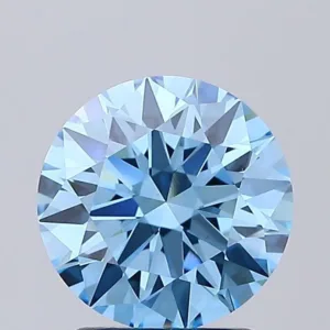 2.02 Carat Round Fancy Vivid Blue VVS2 Lab Diamond