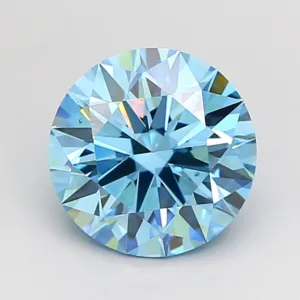 2.03 Carat Round Fancy Vivid Blue VS1 Lab Diamond