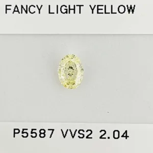 2.04 Carat Oval Fancy Light Yellow VVS2 Natural Diamond
