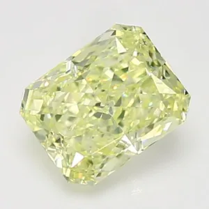 2.04 Carat Radiant Fancy Green Yellow SI1 Natural Diamond