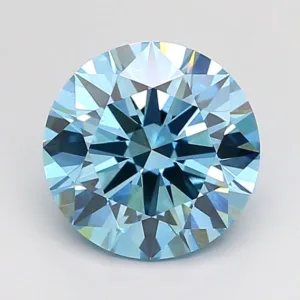 2.04 Carat Round Fancy Vivid Blue VS2 Lab Diamond