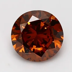 2.06 Carat Round Fancy Deep Orange I1 Natural Diamond