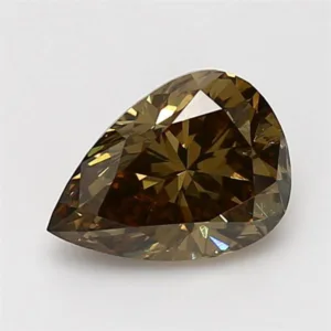 2.09 Carat Pear Fancy Dark Yellow SI1 Natural Diamond