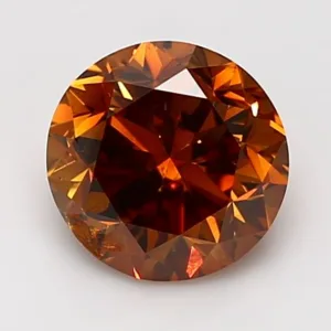 2.24 Carat Round Fancy Deep Orange I1 Natural Diamond