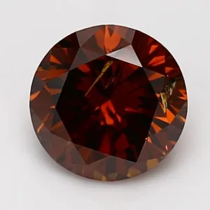 2.29 Carat Round Fancy Deep Orange Brown I1 Natural Diamond