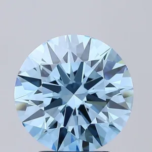 2.61 Carat Round Fancy Vivid Blue VVS2 Lab Diamond