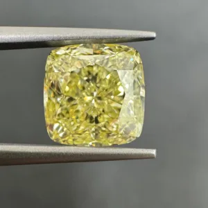 3 Carat Cushion Brilliant Fancy Yellow VS1 Natural Diamond