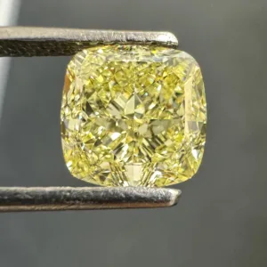 3.01 Carat Cushion Brilliant Fancy Light Yellow VS1 Natural Diamond