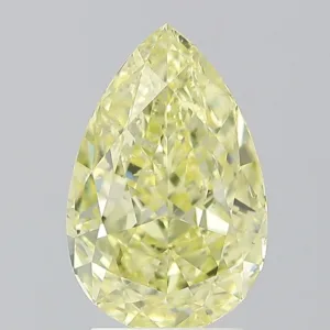 3.01 Carat Pear Fancy Intense Yellow SI2 Natural Diamond