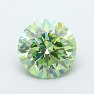 3.01 Carat Round Fancy Vivid Green VS1 Lab Diamond