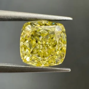 3.02 Carat Cushion Brilliant Fancy Yellow VS1 Natural Diamond