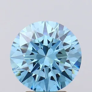 3.7 Carat Round Fancy Vivid Blue VS2 Lab Diamond