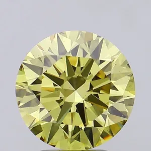 4 Carat Round Fancy Intense Yellow VS2 Lab Diamond
