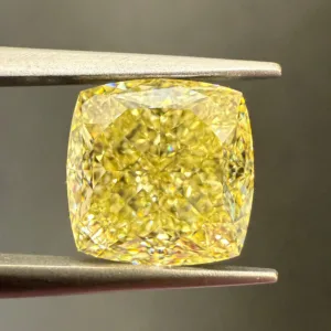 5.09 Carat Cushion Brilliant Fancy Yellow VS2 Natural Diamond
