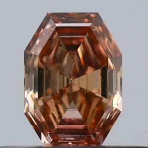 0.28 Carat Octagonal Fancy Orange SI1 Natural Diamond