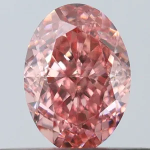 0.35 Carat Oval Fancy Intense Pink VS2 Natural Diamond