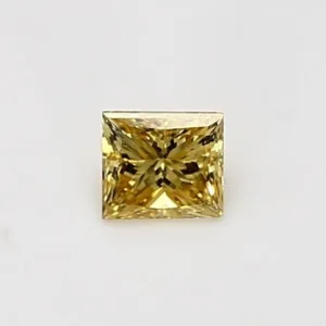 0.37 Carat Princess Yellow Natural Diamond