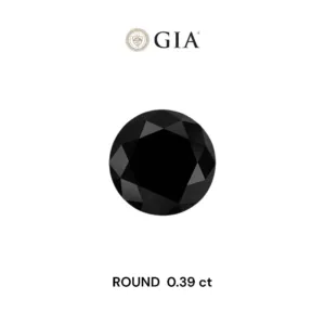 0.39 Carat Round Fancy Black VVS2 Natural Diamond