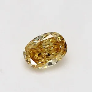 0.43 Carat Oval Fancy Intense Yellow Natural Diamond