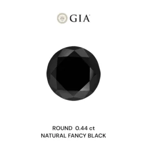 0.44 Carat Round Fancy Black VVS2 Natural Diamond