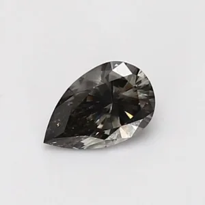 0.47 Carat Pear Fancy Dark Gray Natural Diamond