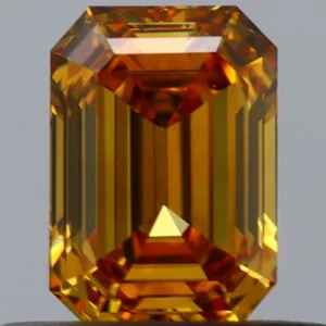 0.5 Carat Emerald Fancy Deep Yellow SI2 Natural Diamond