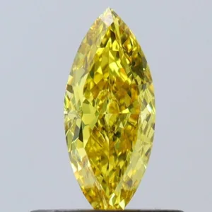 0.5 Carat Marquise Fancy Vivid Yellow VS2 Natural Diamond