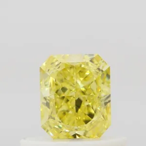 0.5 Carat Radiant Fancy Intense Yellow VS2 Natural Diamond