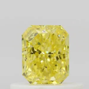 0.5 Carat Radiant Fancy Intense Yellow VVS1 Natural Diamond