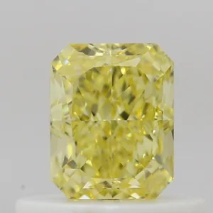 0.51 Carat Radiant Fancy Intense Yellow VS1 Natural Diamond