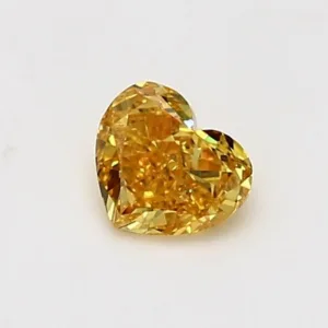 0.52 Carat Heart Fancy Vivid Orange Yellow SI1 Natural Diamond