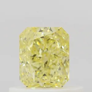 0.52 Carat Radiant Fancy Intense Yellow VS1 Natural Diamond
