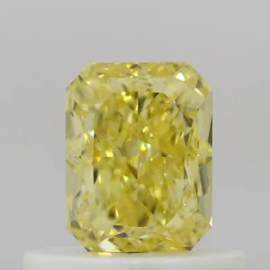 0.55 Carat Radiant Fancy Intense Yellow VS2 Natural Diamond