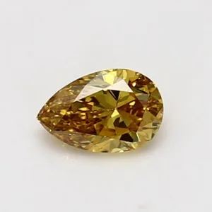 0.59 Carat Pear Fancy Deep Yellow Natural Diamond