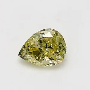 0.59 Carat Pear Fancy Green Natural Diamond