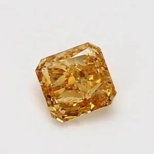 0.6 Carat Radiant Fancy Intense Yellow SI2 Natural Diamond