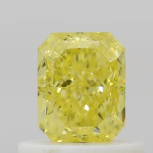 0.62 Carat Radiant Fancy Intense Yellow SI1 Natural Diamond